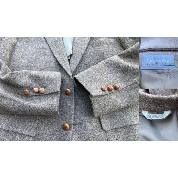 Size fits 40-42 100% Wool Tweed Sport Coat Blazer Jacket Winter - Picture 4 of 4
